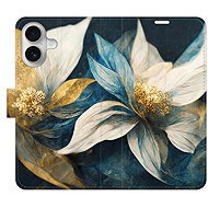 iSaprio Flip pouzdro Gold Flowers pro iPhone 16 - Phone Case