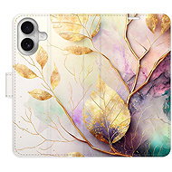 iSaprio Flip pouzdro Gold Leaves 02 pro iPhone 16 - Phone Case