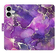 iSaprio Flip pouzdro Purple Marble pro iPhone 16 - Phone Case