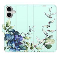 iSaprio Flip pouzdro Blue Flowers pro iPhone 16 - Phone Case