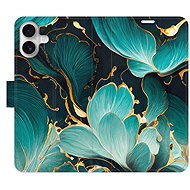 iSaprio Flip Case Blue Flowers 02 for iPhone 16 Plus - Phone Case
