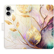 iSaprio Flip case Gold Leaves 02 for iPhone 16 Plus - Phone Case
