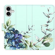 iSaprio Flip pouzdro Blue Flowers pro iPhone 16 Plus - Phone Case