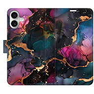iSaprio Flip pouzdro Dark Marble pro iPhone 16 Plus - Phone Case