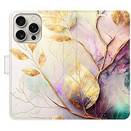 iSaprio Flip Case Gold Leaves 02 for iPhone 16 Pro - Phone Case