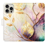 iSaprio Flip pouzdro Gold Leaves 02 pro iPhone 16 Pro Max - Phone Case