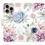 iSaprio Flip pouzdro Succulents Pattern pro iPhone 16 Pro Max - Phone Case
