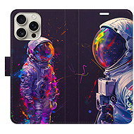 iSaprio Flip pouzdro Neon Astronaut 02 pro iPhone 16 Pro Max - Phone Case