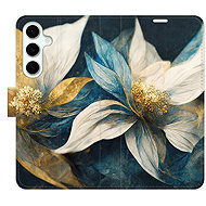 iSaprio Flip Case Gold Flowers for Samsung Galaxy S24 FE - Phone Case