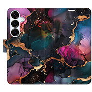 iSaprio Flip case Dark Marble for Samsung Galaxy S25 - Phone Case