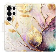 iSaprio Flip case Gold Leaves 02 for Samsung Galaxy S25 Ultra - Phone Case