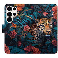 iSaprio Flip Case Flower Jaguar 02 for Samsung Galaxy S25 Ultra - Phone Case