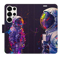 iSaprio Flip Case Neon Astronaut 02 for Samsung Galaxy S25 Ultra - Phone Case