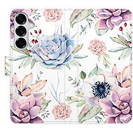 iSaprio Flip pouzdro Succulents Pattern pro Samsung Galaxy S25+ - Phone Case