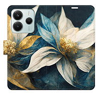 iSaprio Flip pouzdro Gold Flowers pro Xiaomi Redmi Note 14 5G - Phone Case