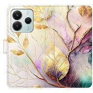 iSaprio Flip case Gold Leaves 02 for Xiaomi Redmi Note 14 5G - Phone Case