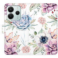 iSaprio Flip Case Succulents Pattern for Xiaomi Redmi Note 14 5G - Phone Case