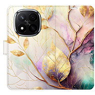 iSaprio Flip case Gold Leaves 02 for Xiaomi Redmi Note 14 Pro 5G/14 Pro+ 5G - Phone Case