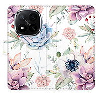 iSaprio Flip Case Succulents Pattern for Xiaomi Redmi Note 14 Pro 5G/14 Pro+ 5G - Phone Case