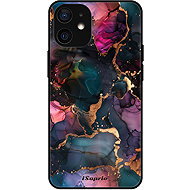 iSaprio Lesklé pouzdro Dark Marble 10 - iPhone 12 mini - Phone Cover