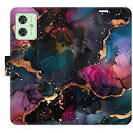 iSaprio Flip Case Dark Marble for Motorola Moto G54 5G / G54 5G Power Edition - Phone Case