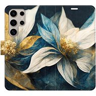 iSaprio flip case Gold Flowers for Samsung Galaxy S24 Ultra - Phone Case