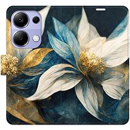 iSaprio flip case Gold Flowers for Xiaomi Redmi Note 13 Pro - Phone Case