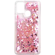 iWill Glitter Liquid Heart Case for Samsung Galaxy M21, Pink - Phone Cover