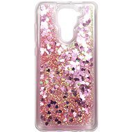 iWill Glitter Liquid Heart Case for Xiaomi Redmi Note 9, Pink - Phone Cover