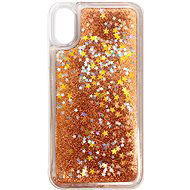 iWill Glitter Liquid Star Apple iPhone X / Xs Rose Gold tok - Telefon tok