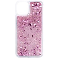iWill Glitter Liquid Heart Apple iPhone 12 Mini tok - Telefon tok