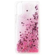 iWill Glitter Liquid Heart Case for Huawei P Smart 2021, Pink - Phone Cover