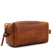 Valmio Hnědá kožená kosmetická taška Horez - Make-up Bag