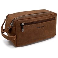 Valmio Hnědá kožená kosmetická taška Trip-1053 - Make-up Bag