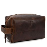 Valmio Hnědá kožená kosmetická taška Horezu GAL - Make-up Bag