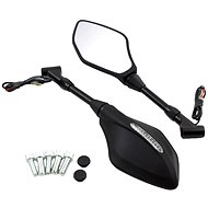 M-Style Optic Mirrors with Integrated LED Flashlights - Motorbike Mirror