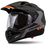 CASSIDA Tour 1.1 Specter, (Green Army Matte/Grey/Orange/Black) - Motorbike Helmet