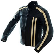 Cappa Racing STRIPES Leather Black/Beige - Motorcycle Jacket