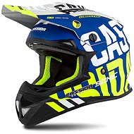 CASSIDA CROSS CUP (matt blue/white/fluo yellow/black/grey) - Motorbike Helmet