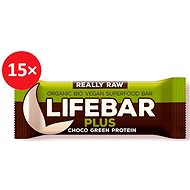 Lifefood Lifebar Plus chocolate with BIO protein - 15 pcs - Raw Bar Organic