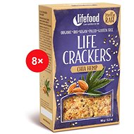 LIFE CRACKERS Konopné s chia RAW BIO – 8 ks - Raw crackers BIO