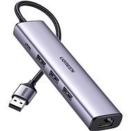 UGREEN USB 3.0 to 3× USB 3.0 + RJ45 (1000M) Ethernet Adapter Type-C Power Supply - Replikátor portov