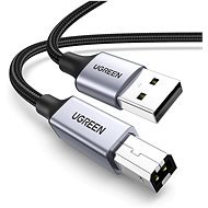 UGREEN USB-A Male to USB-B 2.0 Printer Cable Alu Case with Braid 2m Black - Adatkábel