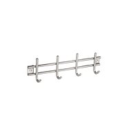 WALTECO Hanger bar 300x85mm 4 hooks, stainless steel - Coat Hanger