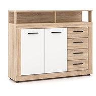 WIP MWB Commode Luna Midi A, decor oak somona, white - Chest of Drawers