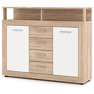 Chest of drawers Luna Midi B, decor oak somona, white 2/2 - Chest of Drawers