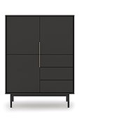 High chest of drawers Viva, VI04 3D3S, black, package 1/2 - Chest of Drawers