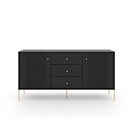 Iseo IS03, chest of drawers, black, golden legs, package 2/2 - Chest of Drawers
