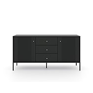 Iseo IS03, chest of drawers, black, black legs - Chest of Drawers