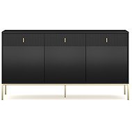 Maggiore MA03, 3D3S, black, gold legs, gold handles - Chest of Drawers